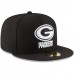 Men's Green Bay Packers New Era Black B-Dub 59FIFTY Fitted Hat 2513428